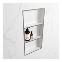 Wandnis Solid Surface Easy | In- en opbouw | 30x60x8 cm | 3 vakken | Smoke/Talc