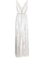 Jenny Packham robe longue sans manches à sequins - Blanc - thumbnail