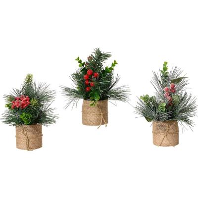 Decoratieve plant Everlands Kerstmis 20 x 15 cm (3 Stuks) Decoratieve plant Everlands Kerstmis 20 x 15 cm (3 Stuks)