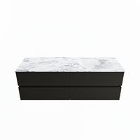 MONDIAZ VICA-DLUX 150cm badmeubel onderkast Urban 4 lades. Inbouw wastafel CLOUD rechts 1 kraangat, kleur Glace.