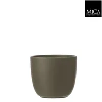 Mica Decorations tusca ronde pot groen maat in cm: 15 x 14 - thumbnail