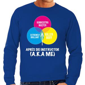 Apres ski sweater voor heren - Apres ski instructor - blauw - wintersport - skien/snowboarden