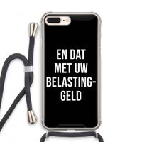 Belastinggeld - Zwart: iPhone 7 PLUS Transparant Hoesje met koord
