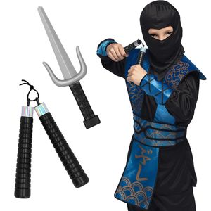 Verkleed speelgoed Ninja uitrusting wapens set - 2 stuks - kunststof - voor kinderen/volwassenen   -