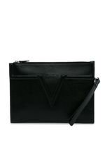 Versace Pre-Owned pochette en cuir à motif v - Noir