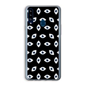 Eyes pattern: Samsung Galaxy A20s Transparant Hoesje