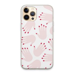 Hands pink: iPhone 13 Pro Max Transparant Hoesje