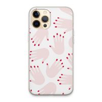 Hands pink: iPhone 13 Pro Max Transparant Hoesje