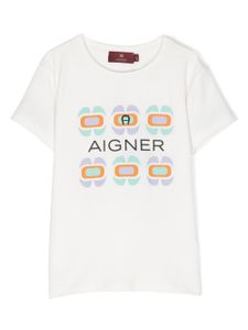 Aigner Kids t-shirt en coton à logo imprimé - Tons neutres