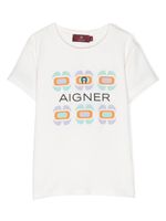 Aigner Kids t-shirt en coton à logo imprimé - Tons neutres