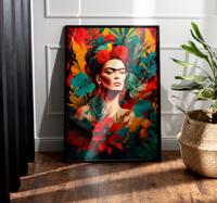 Zelfportret in mexicaanse stijl kunstposter
