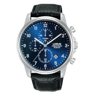 Lorus RM341JX9 Horloge Chronograaf staal-leder zilverkleurig-zwart 43 mm