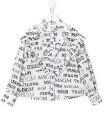 MSGM Kids chemise volantée à logo imprimé - Blanc