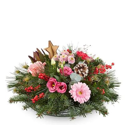 'Kerststuk Roze' kopen? | FOR YOU GIFTS