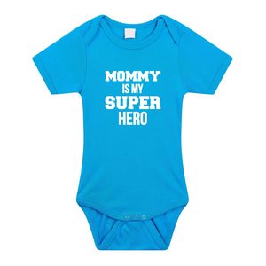 Mommy super hero geboorte cadeau / kraamcadeau romper blauw voor babys / jongens