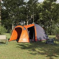 Koepeltent met dak met opslag met luchtopening Grijs en Oranje 384 x 254 x 170 cm