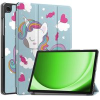 Basey Samsung Galaxy Tab A9 Hoesje Kunstleer Hoes Case Cover -Eenhoorn - thumbnail