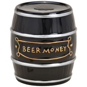 Cepewa Spaarpot voor volwassenen Beermoney - Keramiek - Bier vat/ton - 13 x 14 cm   -