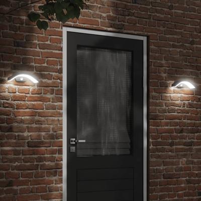 VidaXL Buitenwandlampen 2 st led met sensors gegoten aluminium zwart