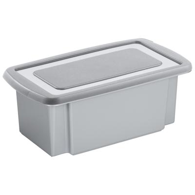 Sunware opslagbox - kunststof - 7 liter - grijs - 38 x 21 x 14 cm - met afsluitbare deksel