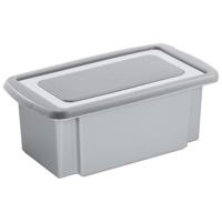 Sunware opslagbox - kunststof - 7 liter - grijs - 38 x 21 x 14 cm - met afsluitbare deksel