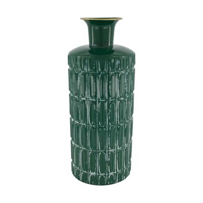 Dijk Natural Collections Vaas metaal donker groen ø16xh39cm