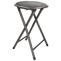 Bijzet krukje/stoel - Opvouwbaar - grijs - D30 x H45 cm   -