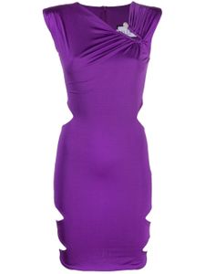 Philipp Plein gathered-detail cut-out dress - Violet