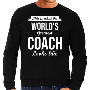 Worlds greatest coach cadeau sweater zwart voor heren