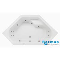 Whirlpool bad Rotman Rimini | 145x145 cm | Acryl | Pneumatisch | Waterjetsysteem | Wit - thumbnail