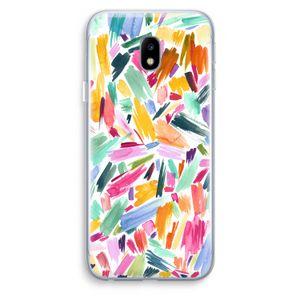 Watercolor Brushstrokes: Samsung Galaxy J3 (2017) Transparant Hoesje