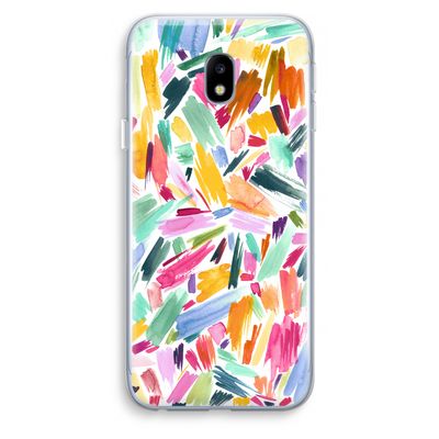 Watercolor Brushstrokes: Samsung Galaxy J3 (2017) Transparant Hoesje