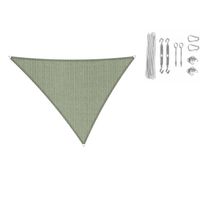 Shadow Comfort driehoek 4x4,5x5m Moonstone green met Bevestigingsset - thumbnail