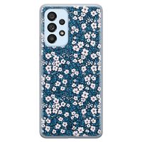 Samsung Galaxy A33 siliconen hoesje - Bloemen blauw