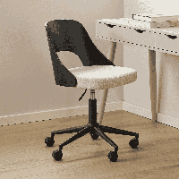 Bendt Bureaustoel 'Vila' Eiken en chenille, kleur Beige/Zwart