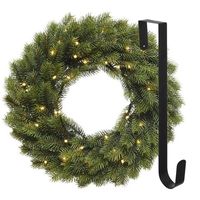 Kerstkrans 40 cm - groen met led - met hanger/ophanghaak - kerstversiering - thumbnail