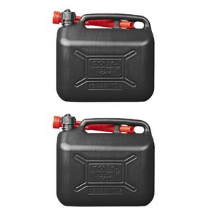 2x Jerrycans/benzinetanks 10 liter zwart