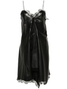 Off-White robe courte asymétrique en cuir - Noir