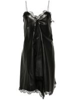 Off-White robe courte asymétrique en cuir - Noir - thumbnail