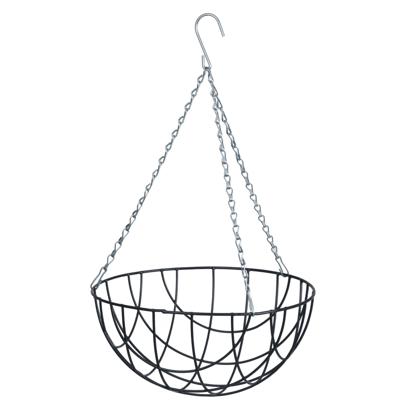 Nature Hanging basket - metaaldraad - donkergroen - 16 x 30 cm - hangende bloemen