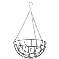 Nature Hanging basket - metaaldraad - donkergroen - 16 x 30 cm - hangende bloemen