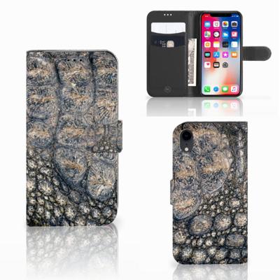 Apple iPhone Xr | Telefoonhoesje | Met pasjeshouder | Krokodillenprint