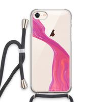 Paarse stroom: iPhone 8 Transparant Hoesje met koord