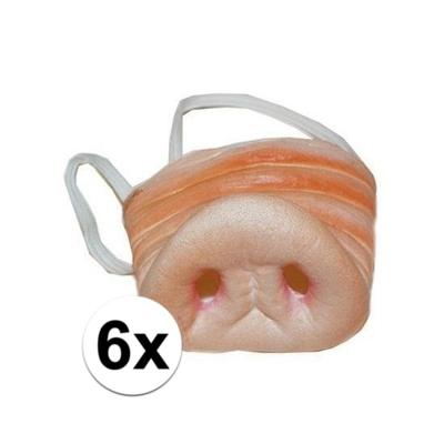 Varkensneus - 6x - realistische verkleedsneus - voor volwassenen en kinderen - Carnaval