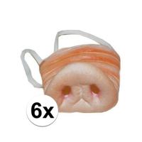 Varkensneus - 6x - realistische verkleedsneus - voor volwassenen en kinderen - Carnaval