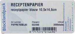 Blockland Receptpapier blauw 105 x 148mm