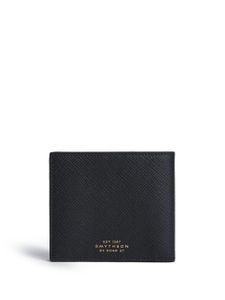 Smythson portefeuille pliant Panama en cuir - Noir