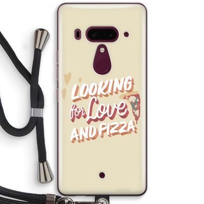 Pizza is the answer: HTC U12+ Transparant Hoesje met koord