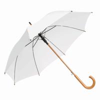 Rainmaster paraplu met houten handvat - wit scherm - Dia 103 cm - thumbnail