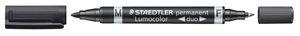 Staedtler Lumocolor Duo permanente marker Fijne/kogelvormige punt Zwart 1 stuk(s)